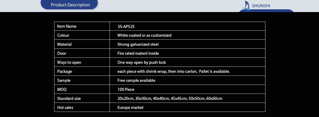 One Hour Fire-Rated Access Panel Access Door Europe Certificate